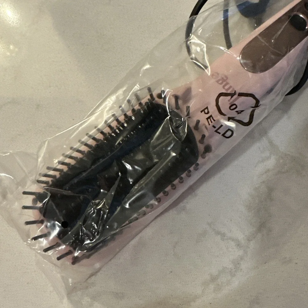L'ange Le Vite Ceramic Straightening Brush Iron, Thermal, Blush Pink New